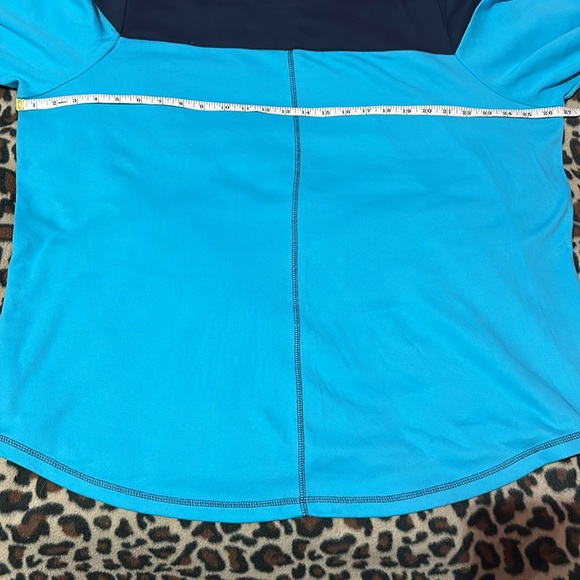Blair long sleeve dark blue baby blue colored block top - Picture 6 of 7